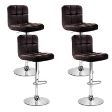 Load image into Gallery viewer, Set of 4 Bar Stools Gas lift Swivel - Steel and Chocolate
