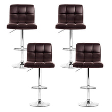 Load image into Gallery viewer, Set of 4 Bar Stools Gas lift Swivel - Steel and Chocolate
