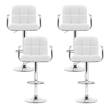 Load image into Gallery viewer, Set of 4 Gas lift Swivel Bar Stools- Steel and White
