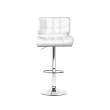 Load image into Gallery viewer, Set of 4 PU Leather Gas Lift Bar Stools - White and Chrome
