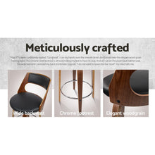 Load image into Gallery viewer, Set of 4 Wooden PU Leather Bar Stools - Black and Wood
