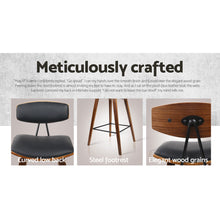 Load image into Gallery viewer, Set of 4 PU Leather Circular Footrest Bar Stools - Black
