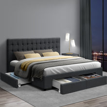 Load image into Gallery viewer, Fabric Charcoal King Bed Frame
