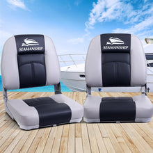 Load image into Gallery viewer, Set of 2 Swivels All Weather Folding Boat Seating Set - Charcoal &amp; Grey
