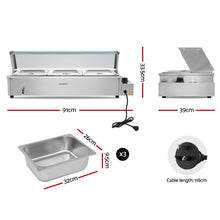 Load image into Gallery viewer, Commercial Food Warmer Bain Marie Electric Buffet Pan Stainless Steel
