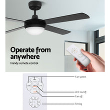 Load image into Gallery viewer, 52&#39;&#39; Ceiling Fan w/Light w/Remote Timer - Black
