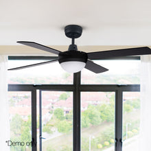 Load image into Gallery viewer, 52&#39;&#39; Ceiling Fan w/Light w/Remote Timer - Black
