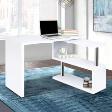 Load image into Gallery viewer, Rotary Corner Desk with Bookshelf - White
