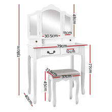 Load image into Gallery viewer, Provincial Dressing Table with Stool and Mirror
