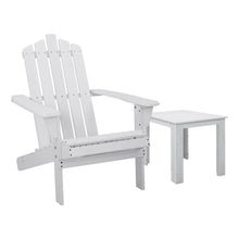 Load image into Gallery viewer, 2PC Outdoor Wooden Adirondack Lounge Chairs Table Set - White
