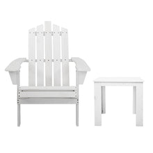 Load image into Gallery viewer, 2PC Outdoor Wooden Adirondack Lounge Chairs Table Set - White
