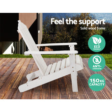 Load image into Gallery viewer, 2PC Outdoor Wooden Adirondack Lounge Chairs Table Set - White
