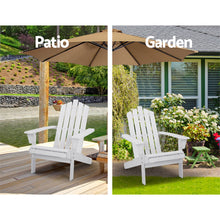 Load image into Gallery viewer, 2PC Outdoor Wooden Adirondack Lounge Chairs Table Set - White
