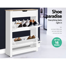 Load image into Gallery viewer, 16 Pairs White Shoe Cabinet
