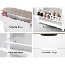 Load image into Gallery viewer, 16 Pairs White Shoe Cabinet
