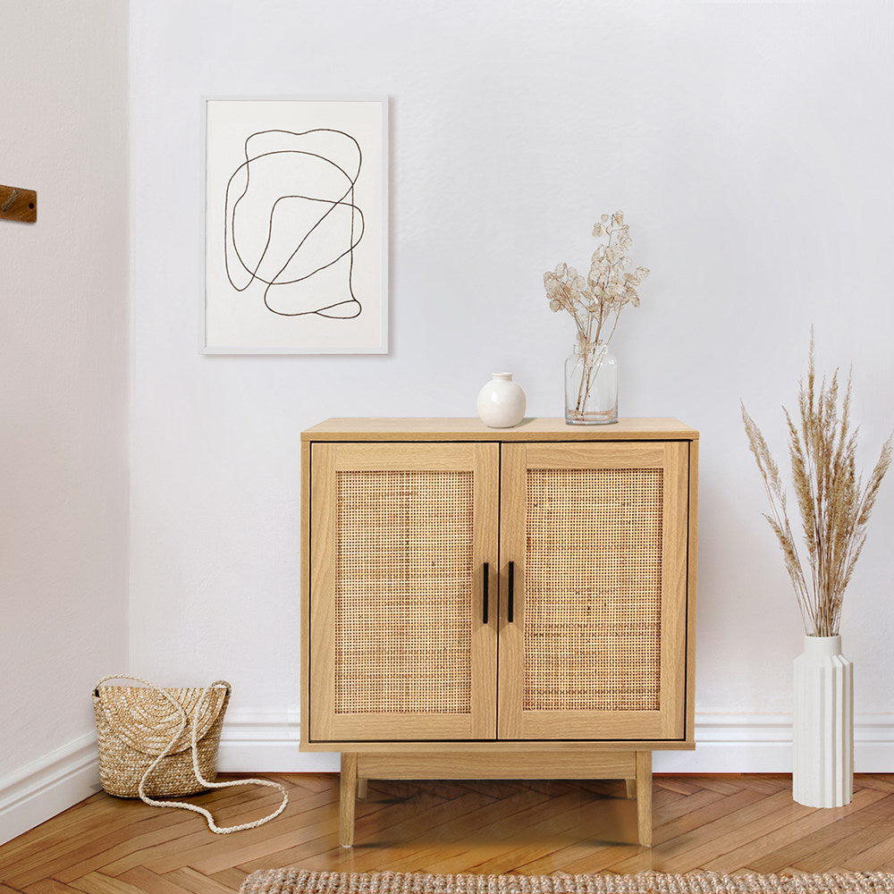 Rattan Buffet Sideboard Cabinet Storage Hallway Table