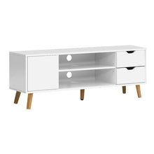 Load image into Gallery viewer, 120cm Wooden Scandinavian White TV Cabinet Entertainment Unit
