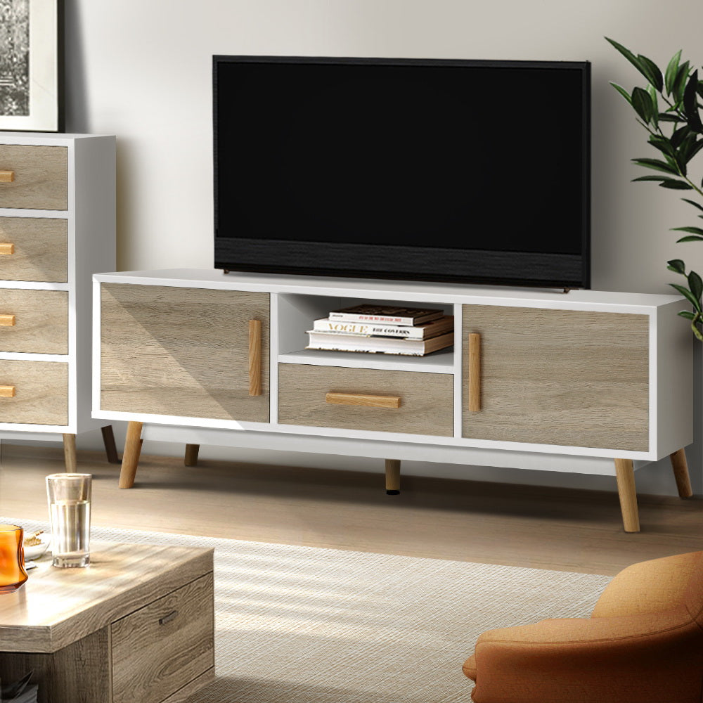 120cm White Wooden Entertainment Unit