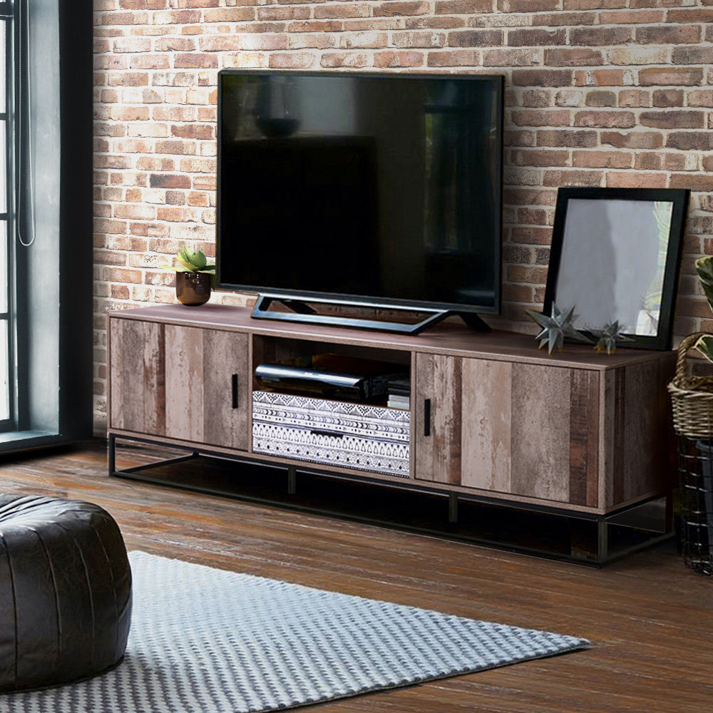 180cm Wooden Industrial Rustic TV Cabinet Entertainment Unit