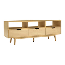 Load image into Gallery viewer, 160cm Wooden Scandinavian Entertainment Unit - Natural
