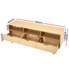 Load image into Gallery viewer, 160cm Wooden Scandinavian Entertainment Unit - Natural
