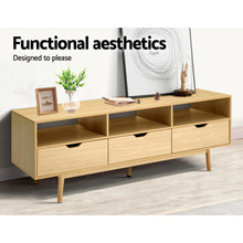 Load image into Gallery viewer, 160cm Wooden Scandinavian Entertainment Unit - Natural
