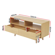 Load image into Gallery viewer, 120cm Scandinavian Wooden TV Cabinet Entertainment Unit
