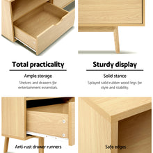 Load image into Gallery viewer, 120cm Scandinavian Wooden TV Cabinet Entertainment Unit
