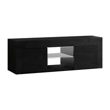 Load image into Gallery viewer, 130cm RGB LED High Gloss Black TV Cabinet Entertainment Unit
