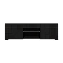 Load image into Gallery viewer, 130cm RGB LED High Gloss Black TV Cabinet Entertainment Unit
