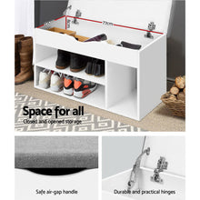 Load image into Gallery viewer, 9 pairs Shoe Storage Bench - White Grey
