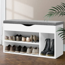 Load image into Gallery viewer, 9 pairs Shoe Storage Bench - White Grey
