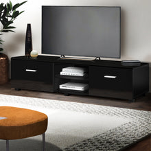 Load image into Gallery viewer, 140cm High Gloss Black TV Cabinet Stand Entertainment Unit
