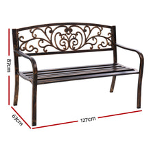 Load image into Gallery viewer, Weatherproof  Cast Iron Garden Bench - Bronze
