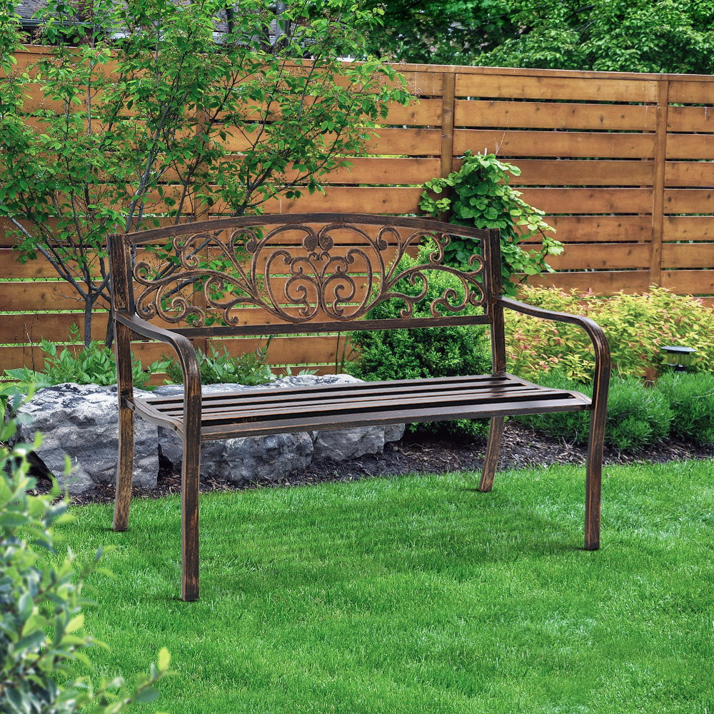 Weatherproof  Cast Iron Garden Bench - Bronze