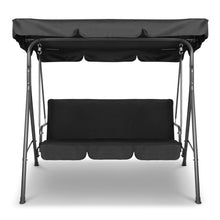 Load image into Gallery viewer, 3 Seater Bench Seat Canopy Swing Chair - Black
