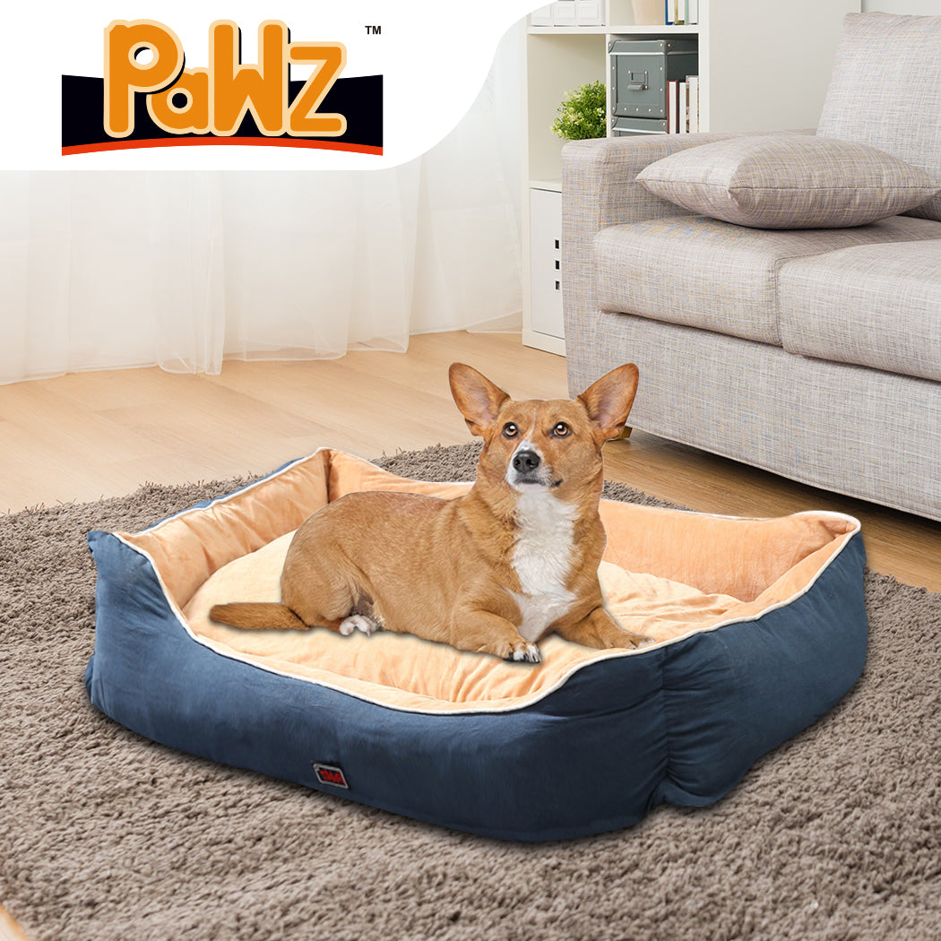 Soft Warm Washable Pet Bed Cushion Mattress - L Blue