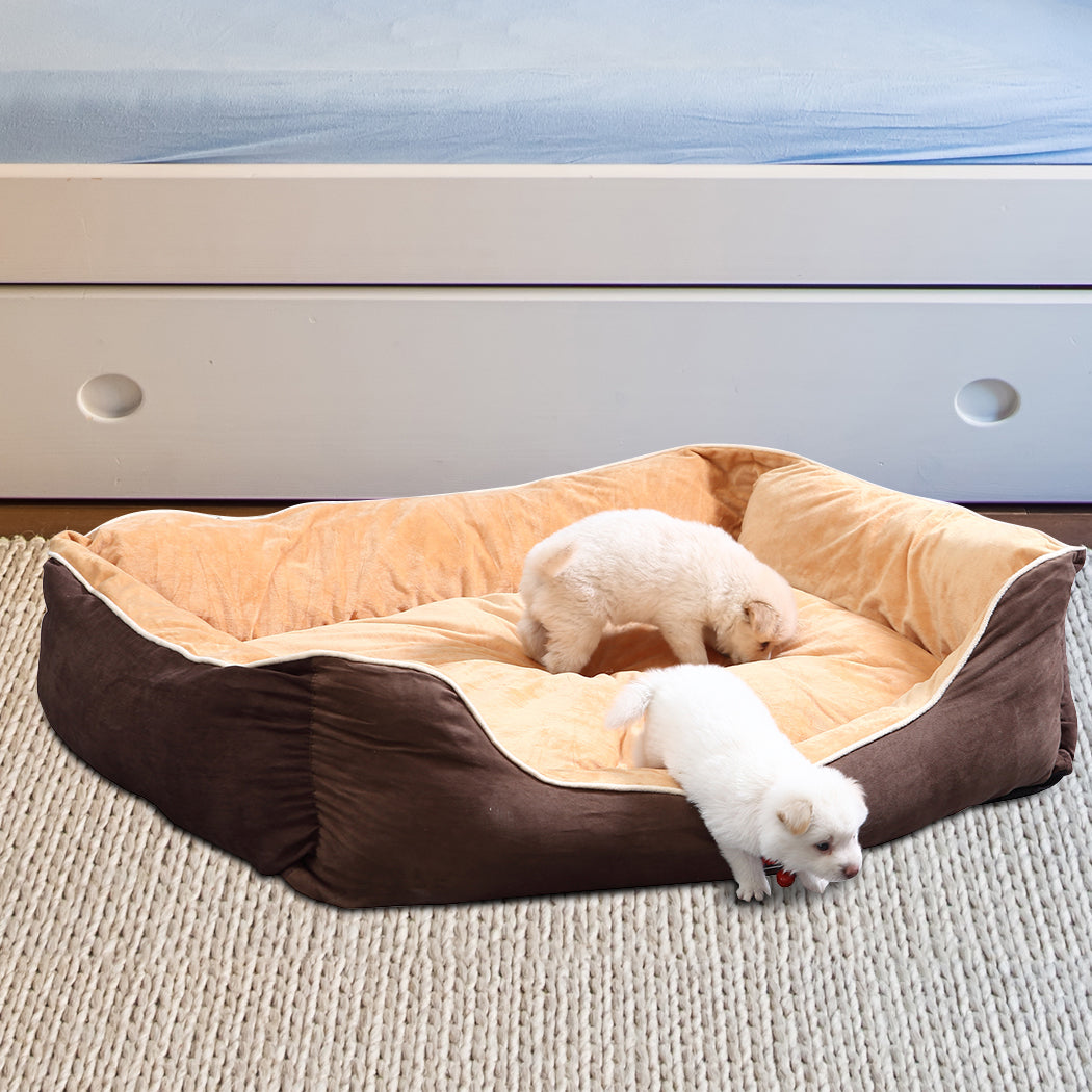 Soft Warm Washable Pet Bed Mattress - M Brown