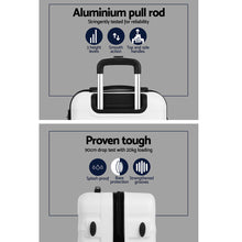 Load image into Gallery viewer, Wanderlite 2pcs Luggage Trolley Set Travel Suitcase TSA Hard Case White
