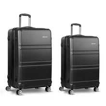 Load image into Gallery viewer, Wanderlite Luggage Set 2 Pieces Hardshell Spinner Suitcase TSA Lock Trolley Lightweight Suitcase Organizer Sets Black
