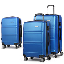 Load image into Gallery viewer, Wanderlite 3pc Luggage Trolley Set Suitcase Travel TSA Hard Case Blue
