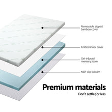 Load image into Gallery viewer, Cool Gel Memory Foam Mattress Topper w/Bamboo Cover 5cm - King
