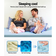 Load image into Gallery viewer, Cool Gel Memory Foam Mattress Topper w/Bamboo Cover 8cm - Double
