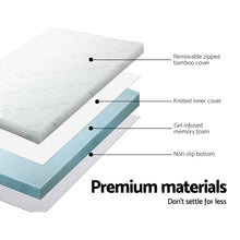 Load image into Gallery viewer, Cool Gel Memory Foam Mattress Topper w/Bamboo Cover 8cm - Double
