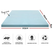 Load image into Gallery viewer, Cool Gel Memory Foam Mattress Topper w/Bamboo Cover 8cm - King
