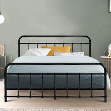 Load image into Gallery viewer, Artiss LEO Metal Bed Frame - Queen (Black)
