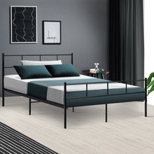 Load image into Gallery viewer, Artiss Metal Bed Frame Double Size Platform Foundation Mattress Base SOL Black
