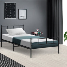 Load image into Gallery viewer, Metal Bed Frame Single Size Platform Foundation Mattress Base SOL Black
