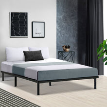 Load image into Gallery viewer, Metal Bed Frame Double Size Mattress Base Platform Foundation Wooden Black TED
