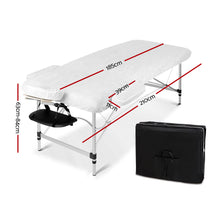 Load image into Gallery viewer, Zenses 2 Fold Portable 55cm Wide Aluminium Massage Table - Black
